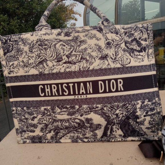 DIOR Toile De Jouy blue Medium Tote bag - Picture 3 of 4